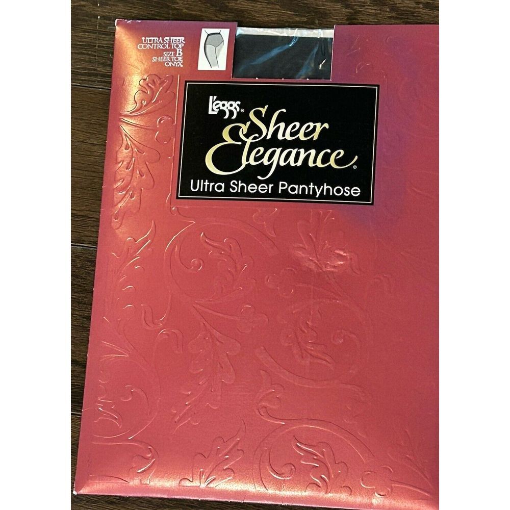 L'eggs Sheer Elegance Ultra Sheer Pantyhose Sz B ONYX Control Top~